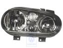 Volkswagen Golf 4 (1J) dubbele halogeenkoplamp - rechts, zwart/chroom, rechtsverkeer