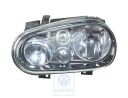 Volkswagen Golf 4 (1J) dubbele halogeenkoplamp - links, zwart/chroom, linksverkeer