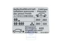 Volkswagen Golf 5 (1K) bandenspanningssticker - 169 kW Japans
