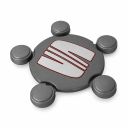 Originele SEAT naafkap - titanium/tornadorood