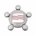 Originele SEAT naafkap - zilver/rood