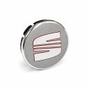 Originele SEAT naafkap - zilver/rood