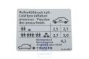 Volkswagen Touran 1 (1T) bandenspanningssticker - diesel