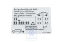 Volkswagen Touran 1 (1T) bandenspanningssticker - 80/103 kW