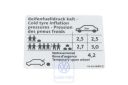 Volkswagen Touran 1 (1T) bandenspanningssticker