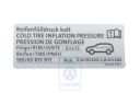 Volkswagen Caddy 3 (2K) bandenspanningssticker - bestelwagen, benzine
