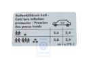 Volkswagen Passat B5 (3B) bandenspanningssticker - 5-cilinder