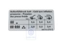 Volkswagen Passat B5 (3B) bandenspanningssticker - benzine 6-cilinder