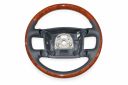 Volkswagen Phaeton (3D) leren stuurwiel met hout - marineblauw/eucalyptus