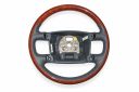 Volkswagen Phaeton (3D) leren stuurwiel met hout - petrol/eucalyptus