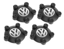 Volkswagen Caddy 3, Tiguan 1 naafkappen (set) - satijnzwart/chroom