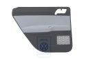 Volkswagen Polo 4 (9N) deurpaneel - linksachter, zilvergrijs/antraciet