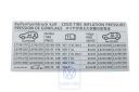 Volkswagen Touareg 1 (7L) bandenspanningssticker - 10- en 12-cilinder