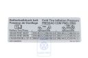 Volkswagen bandenspanningssticker - 16 inch banden