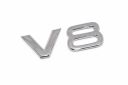 Audi A4 (B7/8E), A5 (B8/8T), RS4 (B7/8E) V8 letters spatbord - chroom