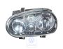 Volkswagen Golf 4 (1J) dubbele halogeenkoplamp - links, zwart/chroom, linksverkeer