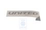 Volkswagen folieopschrift UNITED - links, zilver