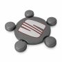 Originele SEAT naafkap - titanium/tornadorood