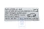 Volkswagen Caddy 3 (2K) bandenspanningssticker - bestelwagen, benzine