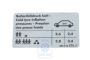 Volkswagen Passat B5 (3B) bandenspanningssticker - 5-cilinder
