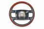 Volkswagen Phaeton (3D) leren stuurwiel met hout - petrol/eucalyptus