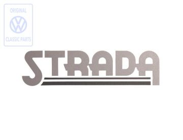 Volkswagen opschrift STRADA - satijnzwart/titaanzilver