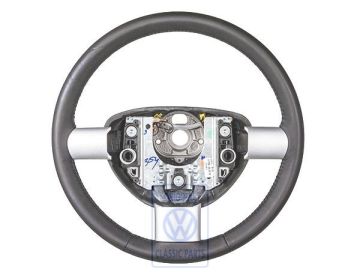 Volkswagen New Beetle (9C) leren stuurwiel voor airbag - zwart/blauw