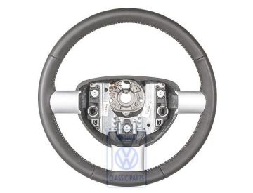 Volkswagen New Beetle (9C) leren stuurwiel voor airbag - zwart/wit