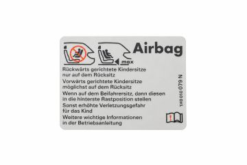 VW bedrijfswagens Transporter (T4) sticker 'airbag'