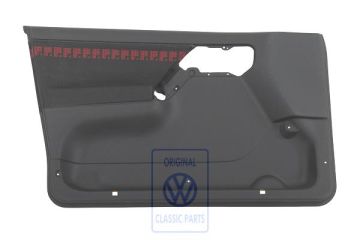 Volkswagen Golf 3 (1H) deurpaneel - linksvoor, zwart/rood, stof, 2-deurs