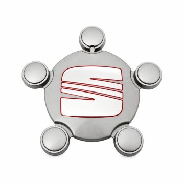 Originele SEAT wieldop - wieldop zilver/rood