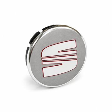 Originele SEAT wieldop - wieldop zilver/rood