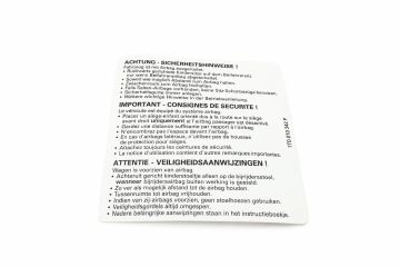 Originele sticker attentie-veiligheids