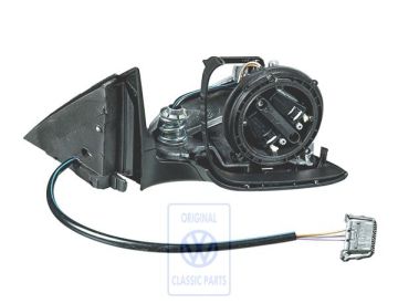 Volkswagen Passat B5 (3B) buitenspiegelbehuizing - rechts, satijnzwart, linksgestuurd