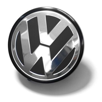 Originele Volkswagen naafkap - satijnzwart/chroomglans