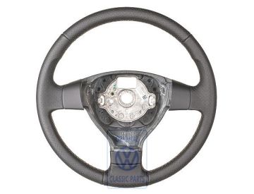 Volkswagen Passat B6 (3C) leren stuurwiel - zwart/teakhout