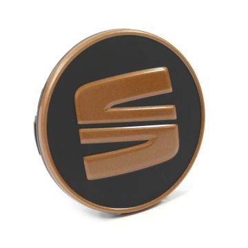 Originele SEAT naafkap - satijnzwart/koper