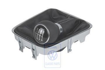 Volkswagen Golf 5 (1K) leren schakelpookknop met hoes - zwart/artgrijs