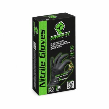 Gripp-It nitril handschoenen zwart maat M (50 stuks)