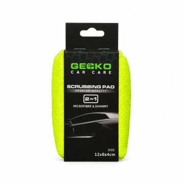 Gecko 2-in-1 autoraamspons microvezel & zeem (12x8cm)