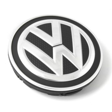 Originele Volkswagen naafkap - satijnzwart/chroomglans/reflexzilver