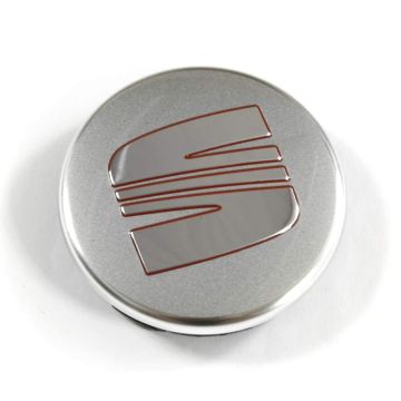 Originele SEAT naafkap - zilver/rood