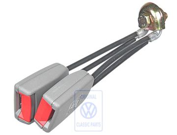 Volkswagen Polo 3 (6N) dubbel gordelslot - flanelgrijs/vuurrood