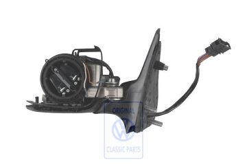 Volkswagen Polo 3 (6N) buitenspiegelbehuizing - rechts, satijnzwart, 130x105 mm