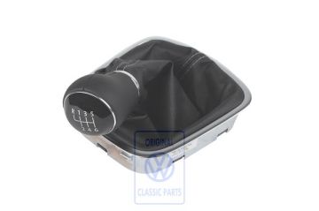 Volkswagen Polo 5 (6R) schakelpookknop met hoes - zwart/artgrijs