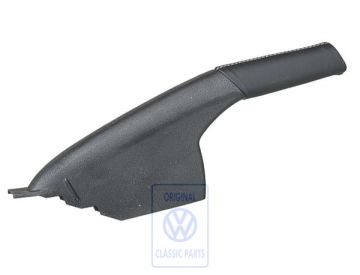 Volkswagen Polo 5 (6R) handremhendel met leren bekleding - zwart/zilvergrijs