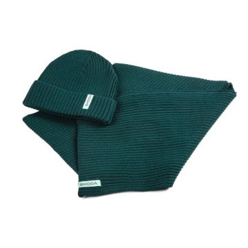Škoda mutes en sjaal (Emerald green)