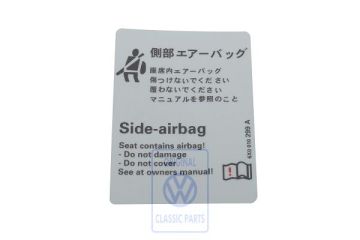 Volkswagen Touran 1 (1T) waarschuwingssticker zijairbag