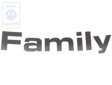 Volkswagen Transporter T4 folieopschrift FAMILY voor - antraciet/zilver