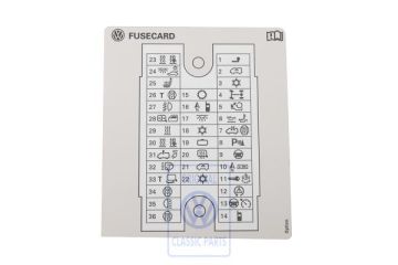 Volkswagen Transporter T5 sticker zekeringenindeling